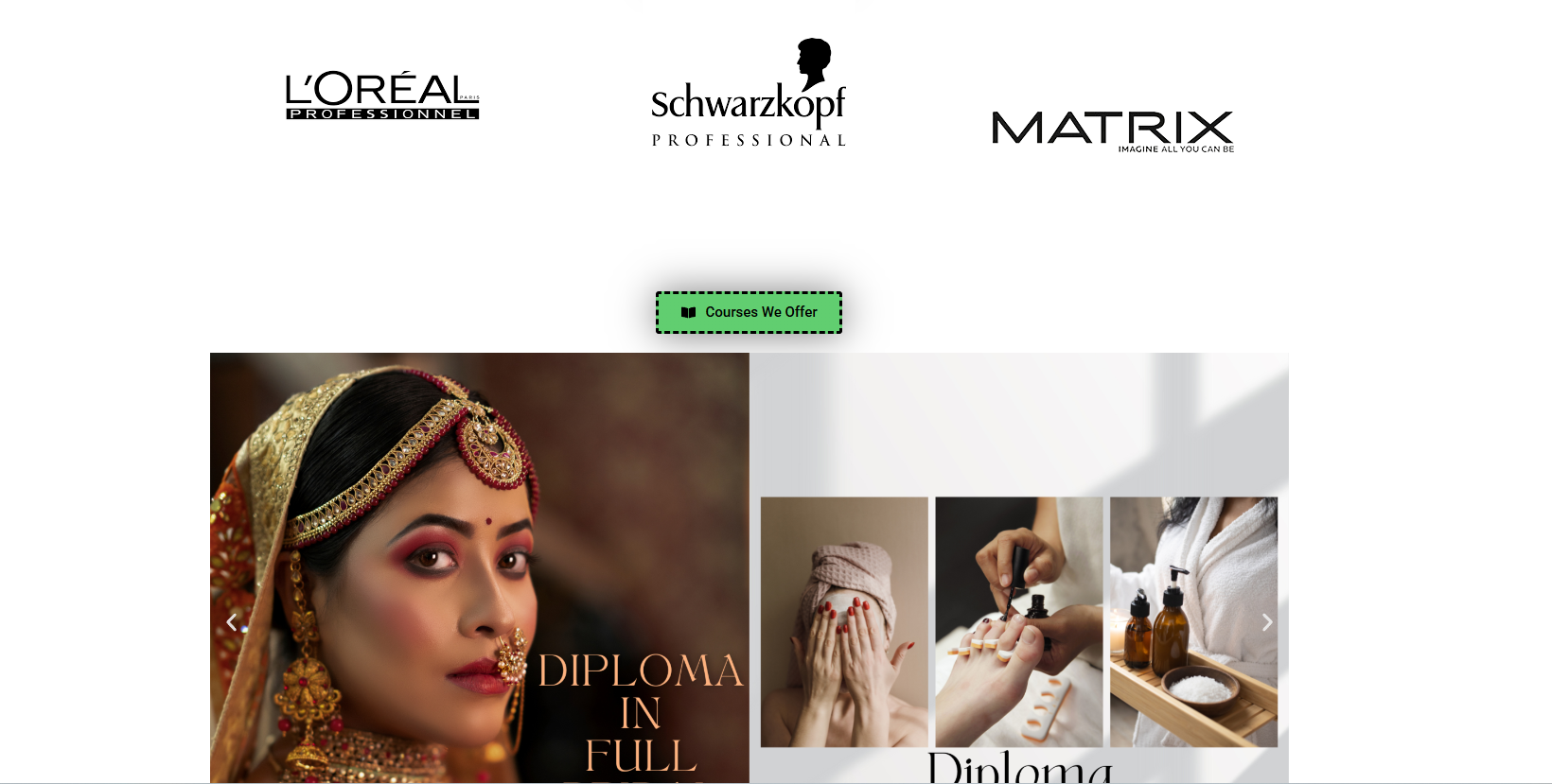 Website of Beauty Academy with Student Verification Portal - View 2