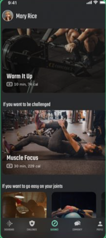 BeFit Health and Fitness App - View 1