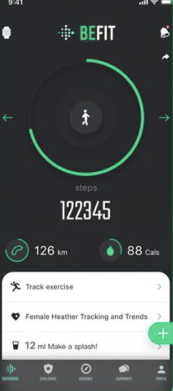 BeFit Health and Fitness App - View 2