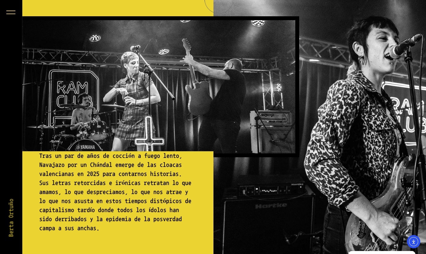 Web design for a Valencian Punk band - Navajazo por un Chándal  - View 1
