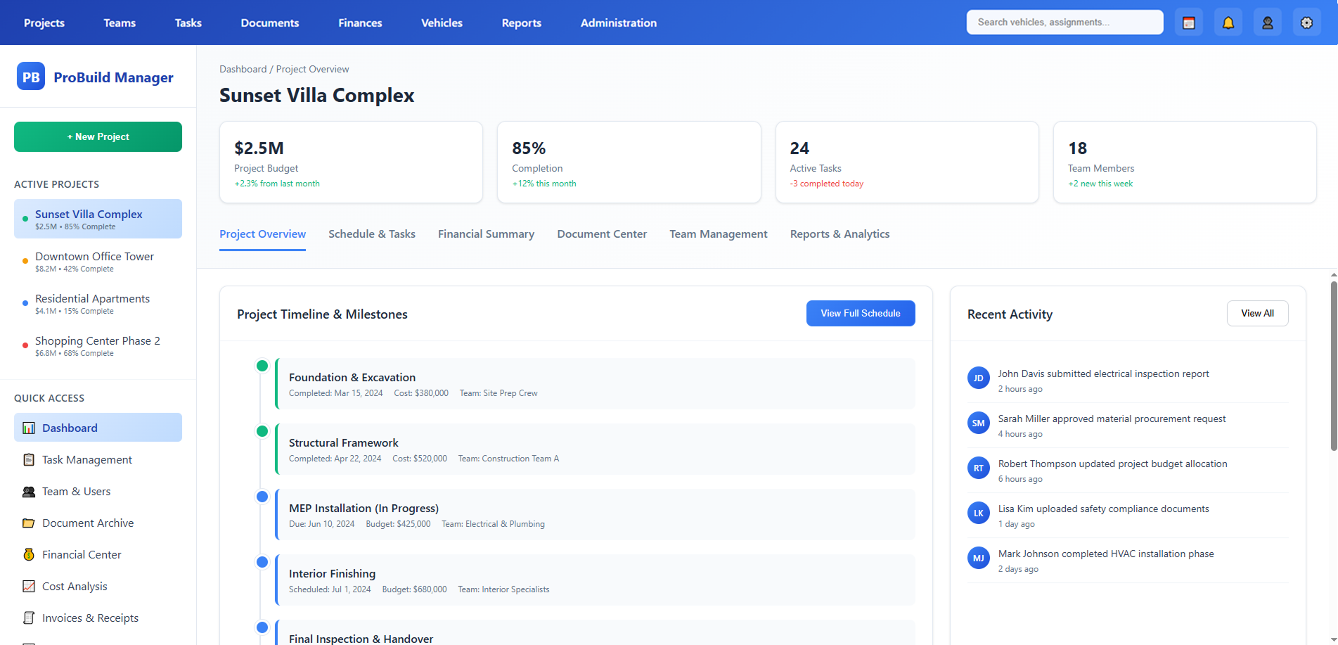 Build Construction ERP and Project Management Software - View 2