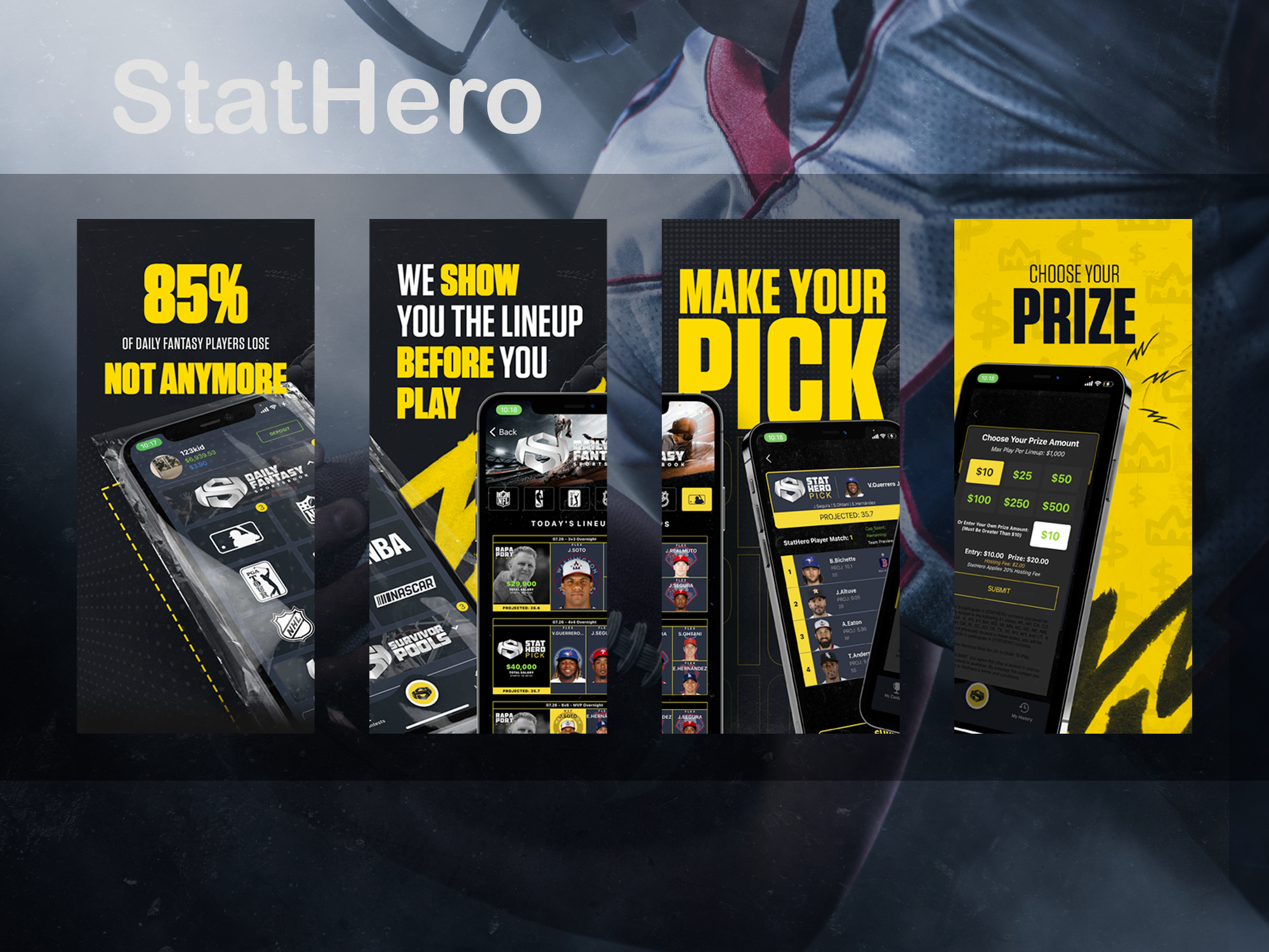 StatHero - The Leading Daily Fantasy Sports Platform - View 1