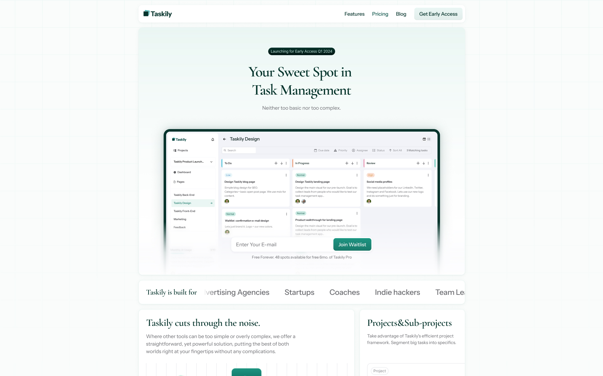Taskily Design Sprint - View 4