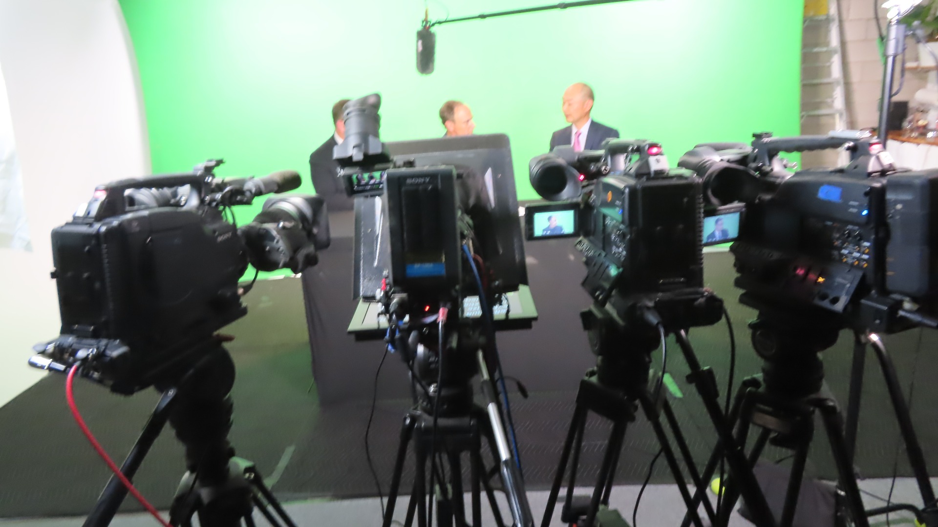 Green screen studio multicamera shoot