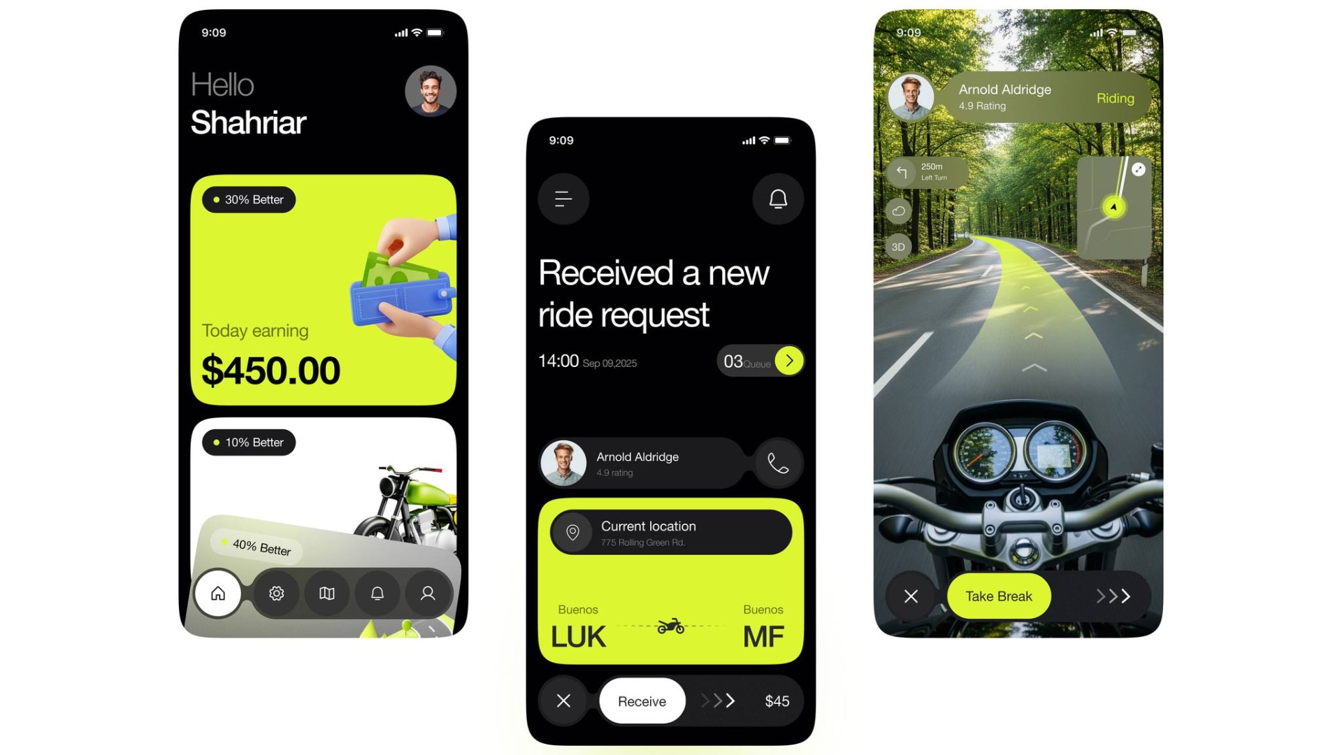 We designed a Bike Riding Service App that empowers both riders and passengers.