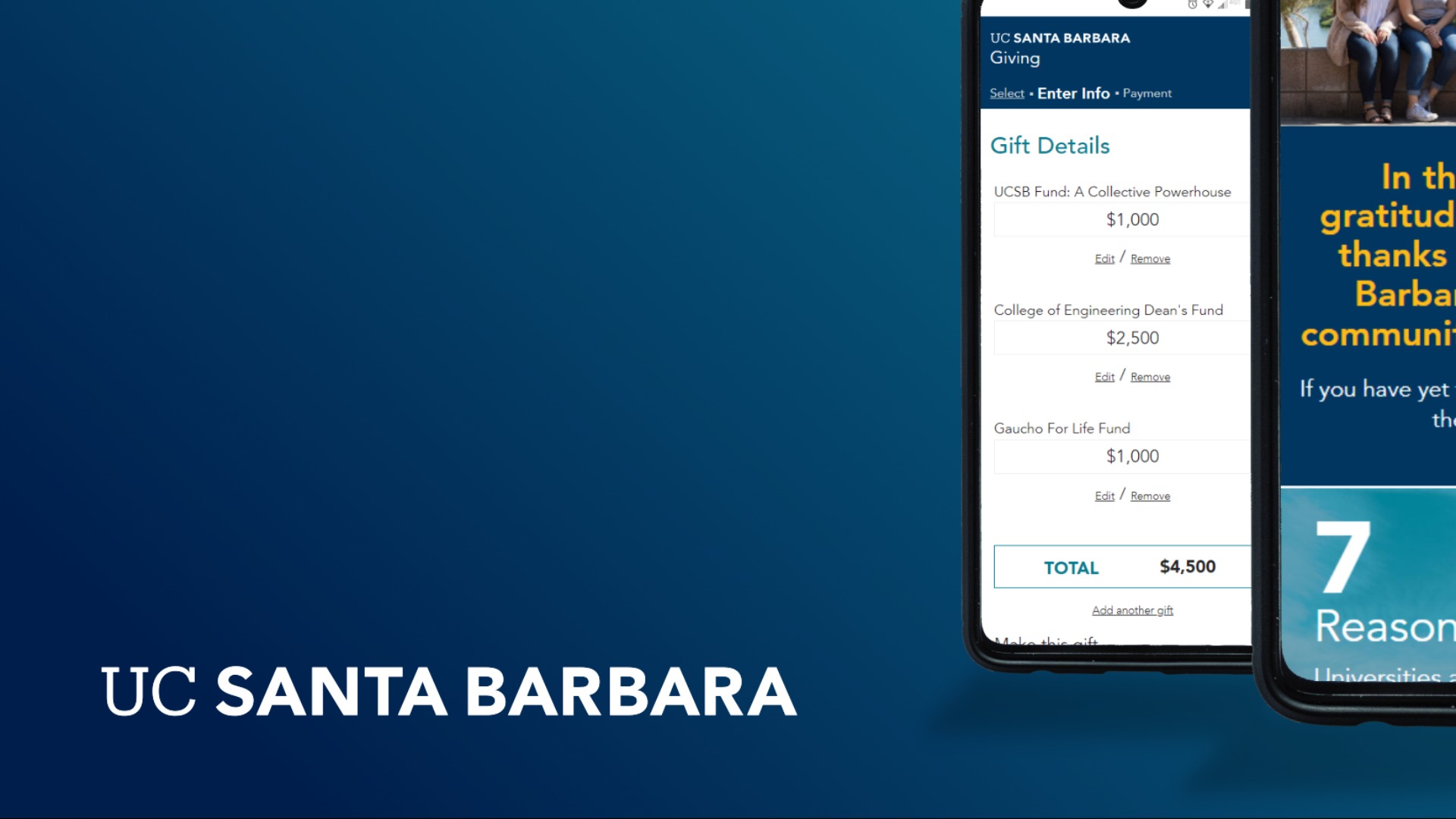 Website for Encouraging University Donations