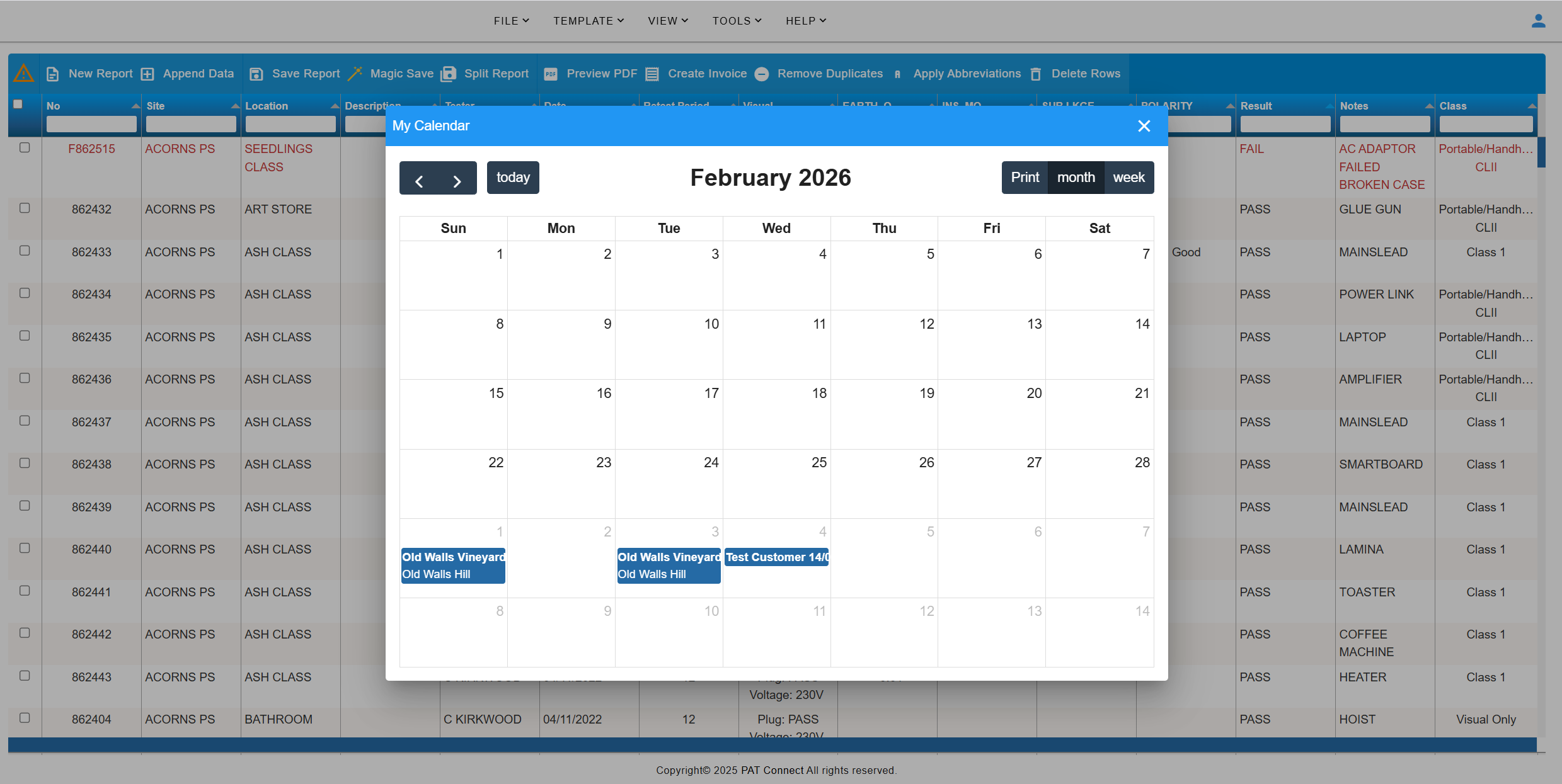 Cloud Based PAT Testing Software - View 2
