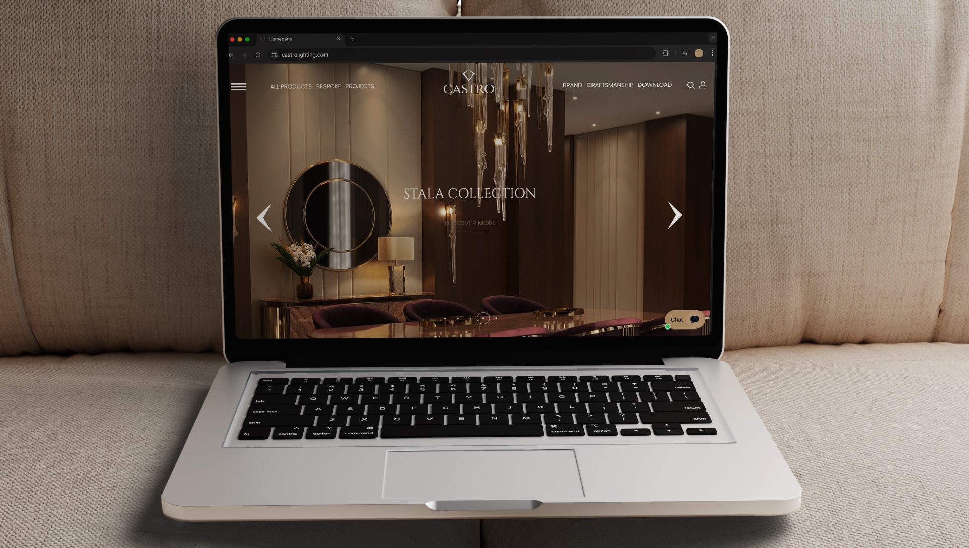 Castro Lighting - B2B website - View 2