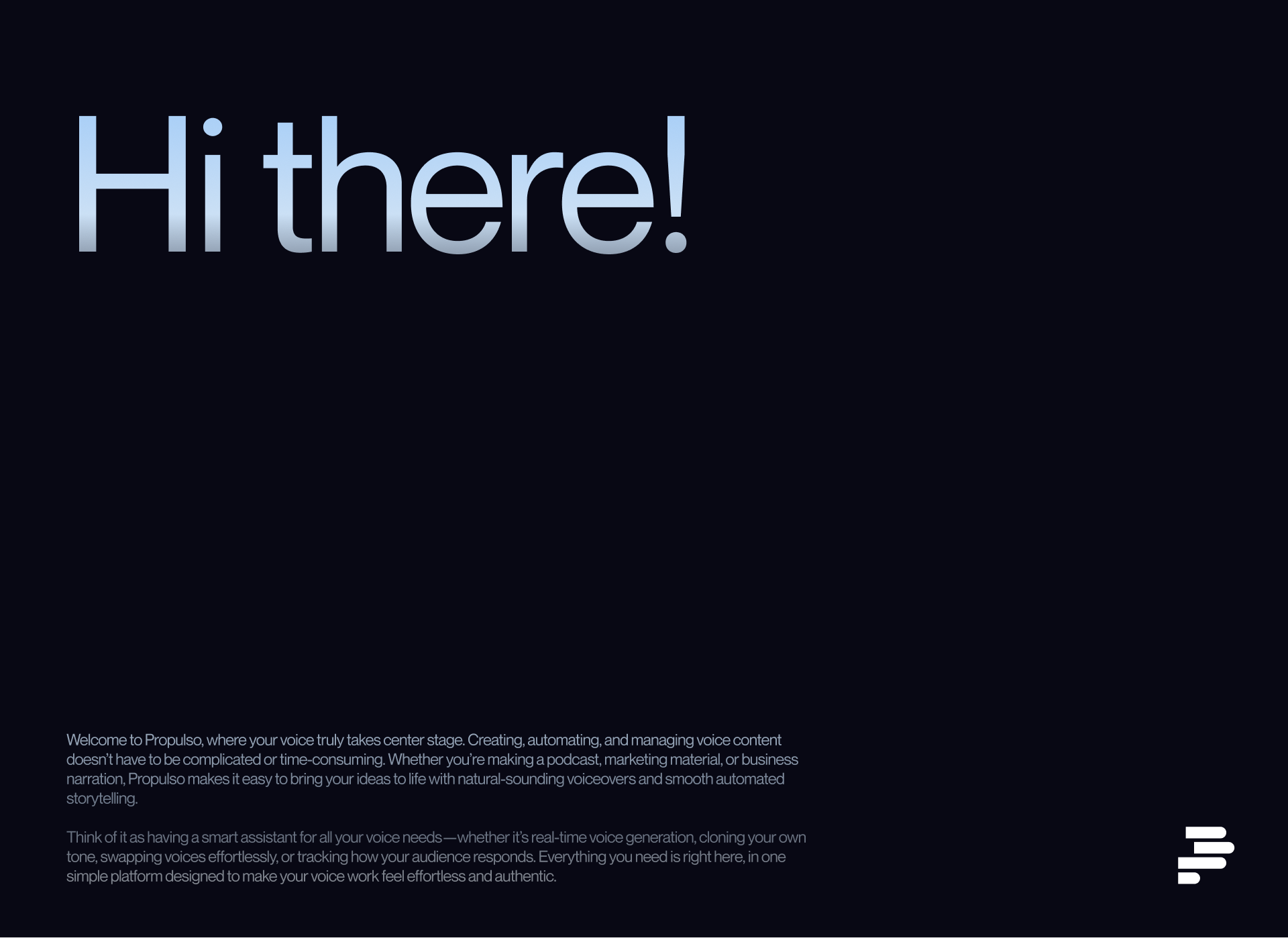 Propulso - SaaS AI Voice-to-Text Generator - View 1