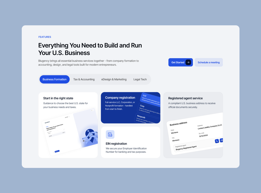 Blugency - Website Design - View 1