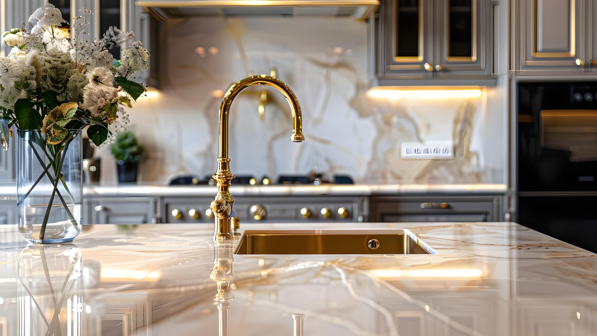 Gold Bathroom - Gold Kitchen Taps