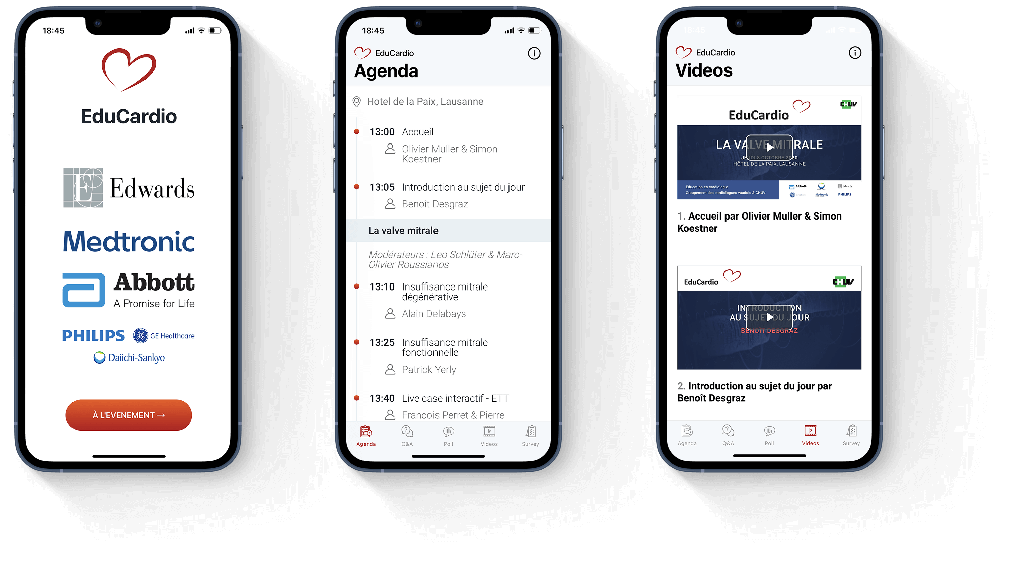 Cardiology education event mobile app - View 1